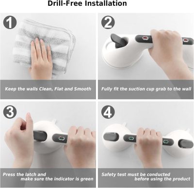 Suction Grab Rails For Bathroom With Indicator Portable By Newthinking New
