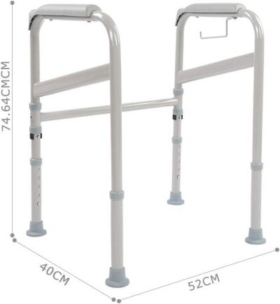 Ejoyous Adjustable Toilet Safety Frame– Carbon Steel Grab Bar with Non-Slip Feet