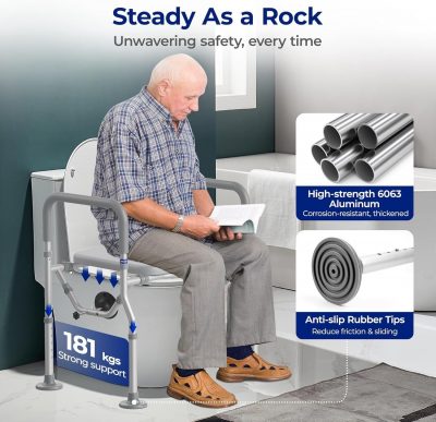 Nimood T1 Raised Toilet & Shower Seat with Handles – Adjustable Height & Width