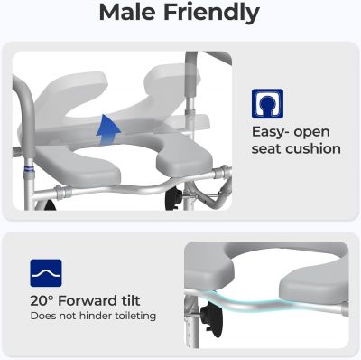 Nimood T1 Raised Toilet & Shower Seat with Handles – Adjustable Height & Width