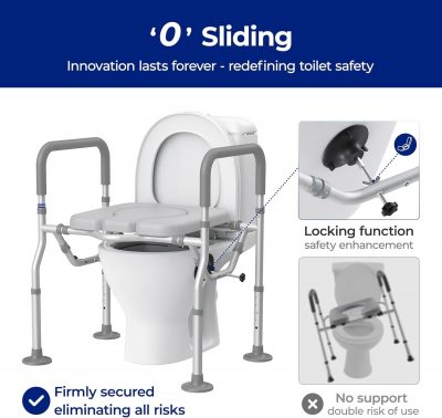Nimood T1 Raised Toilet & Shower Seat with Handles – Adjustable Height & Width