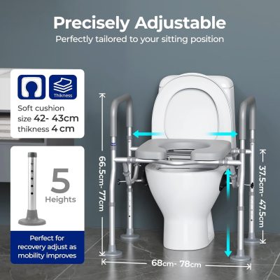 Nimood T1 Raised Toilet & Shower Seat with Handles – Adjustable Height & Width