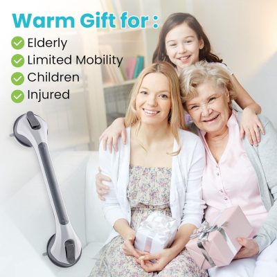 TAILI 43cm Suction Grab Rails – Secure Bathroom Support - No Tools Required