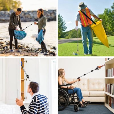 Wiseten 2-Pack Foldable Grabber Reacher Tools – 43"/109cm Extra Long with Magnet