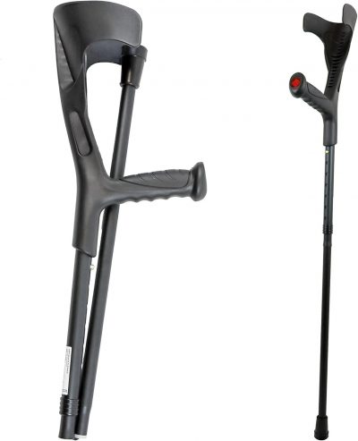 PEPE Mobility Folding Crutch – Lightweight Aluminium, Adjustable Open Cuff