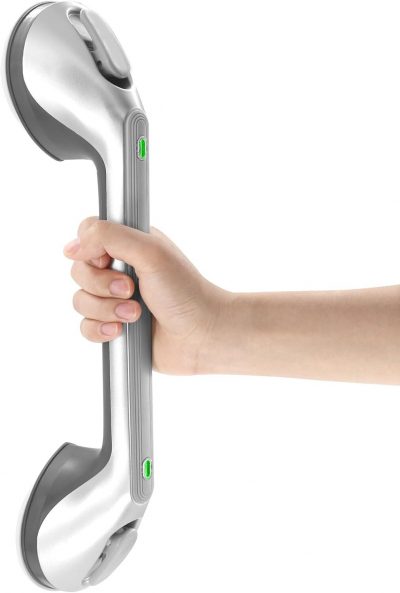 Newthinking 15.8" Bathroom Suction Grab Rails with Lock Indicator - No Assembly