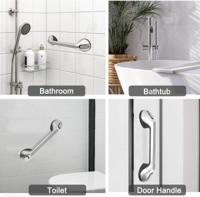 Newthinking 15.8" Bathroom Suction Grab Rails with Lock Indicator - No Assembly