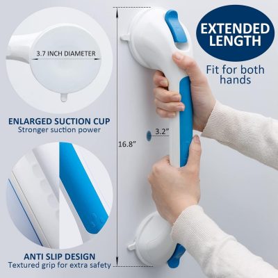 TAILI Suction Grab Rail – 43cm Bathroom Handle for Elderly, No Drilling Required
