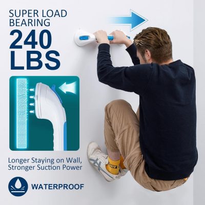 TAILI Suction Grab Rail – 43cm Bathroom Handle for Elderly, No Drilling Required