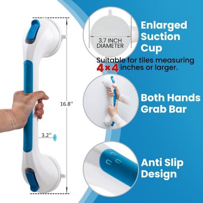 TAILI Suction Grab Rail – 43cm Bathroom Handle for Elderly, No Drilling Required