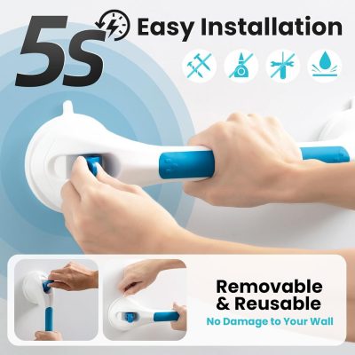 TAILI Suction Grab Rail – 43cm Bathroom Handle for Elderly, No Drilling Required